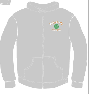 *Brady Family 2025 Gildan Full Zip Jacket Irish Green or Ash Grey