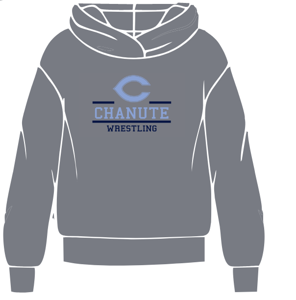 2024 CHANUTE WRESTLING GRAPHITE GREY Hoodie READY by DEC 5 (Copy)