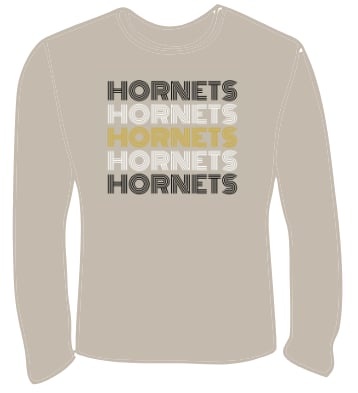 HORNETS X 5  SAND LONG SLEEVE Due by August 22nd