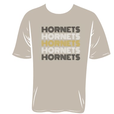 HORNETS X 5  SAND 50/50 T-SHIRT Due by August 22nd
