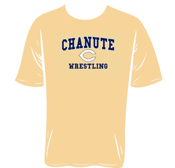 Chanute Wrestling T-Shirt-Athletic Gold