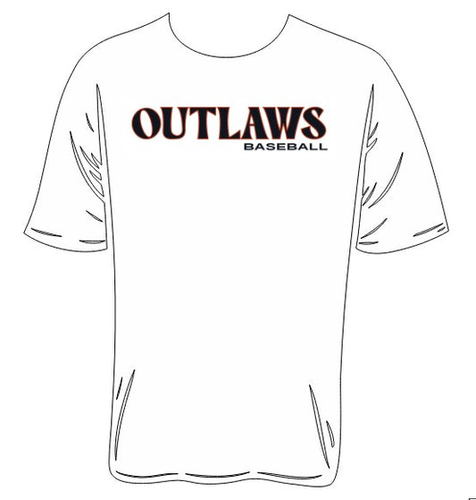 OUTLAWS, WHITE  50/50 GILDAN TSHIRT