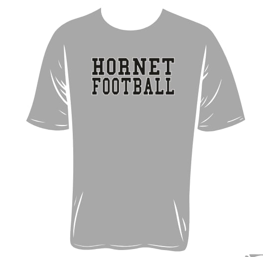 HORNET FOOTBALL ATHLETIC GREY 50/50 T-SHIRT Due by August 22nd