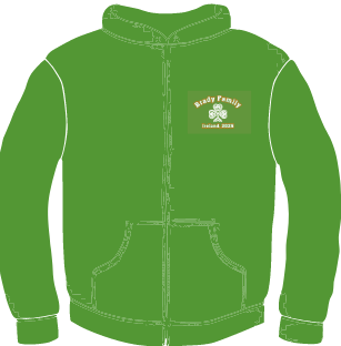 *Brady Family 2025 Gildan Full Zip Jacket Irish Green or Ash Grey